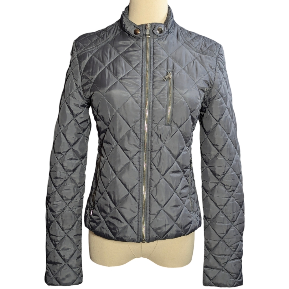 Banana Republic Grey Quilted Bomber jacket Size Small